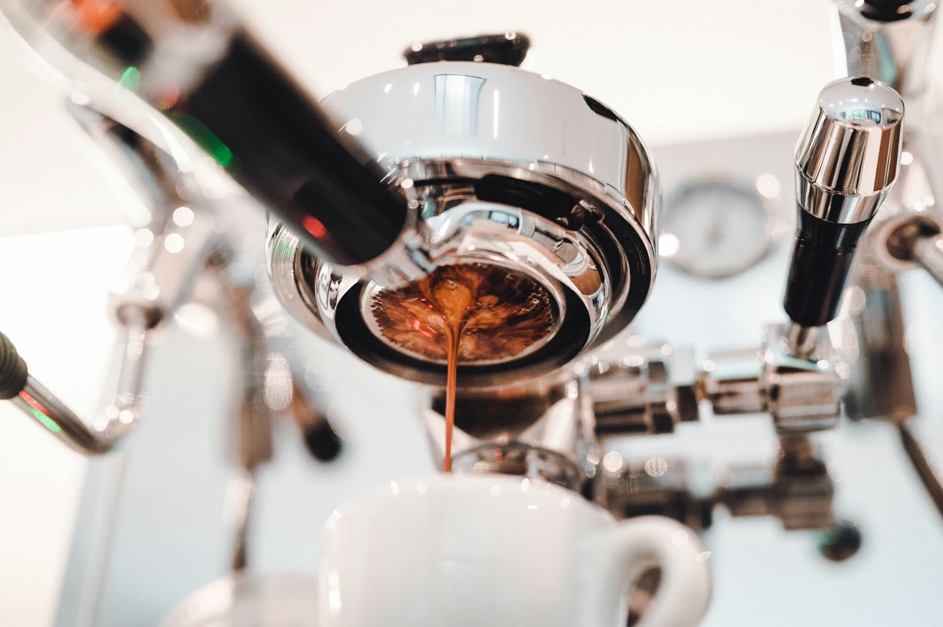 Pulling an espresso shot